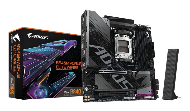 MB GIGABYTE B840M AORUS ELITE WIFI6E AM5 - 1 | YEO