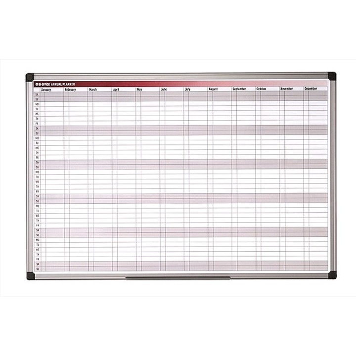 Organizator magnetic anual pe săptămâni, orizontal, ramă aluminiu, 60x90 cm, Bi-Office
