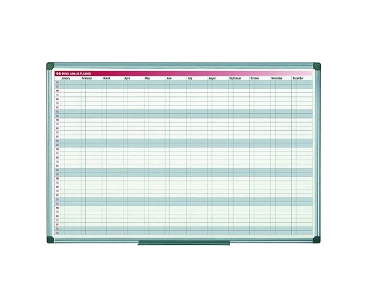 Organizator magnetic săptămânal, orizontal, ramă aluminiu, 60x90 cm, Bi-Office