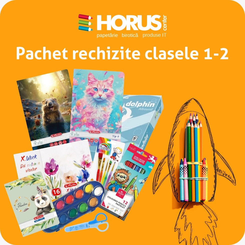 Pachet rechizite școlare, set complet, 21 piese, pentru Clasele 1-2