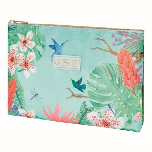 Penar neechipat fete, 1 fermoar, Dimensiuni 22 x 15 x 2.5 cm, plat tip Etui, Motiv Ladylike Jungle Herlitz