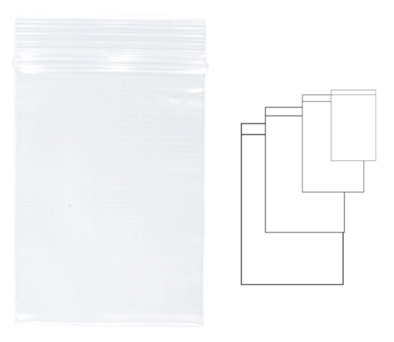 Pungi plastic cu fermoar pentru sigilare, 40 x 60 mm, 100 buc/set, KANGARO - transparente
