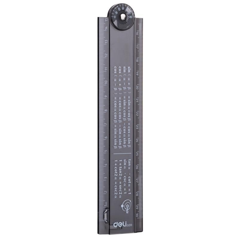 Riglă smart pliabilă Deli, 30 cm, neagră - 4 | YEO