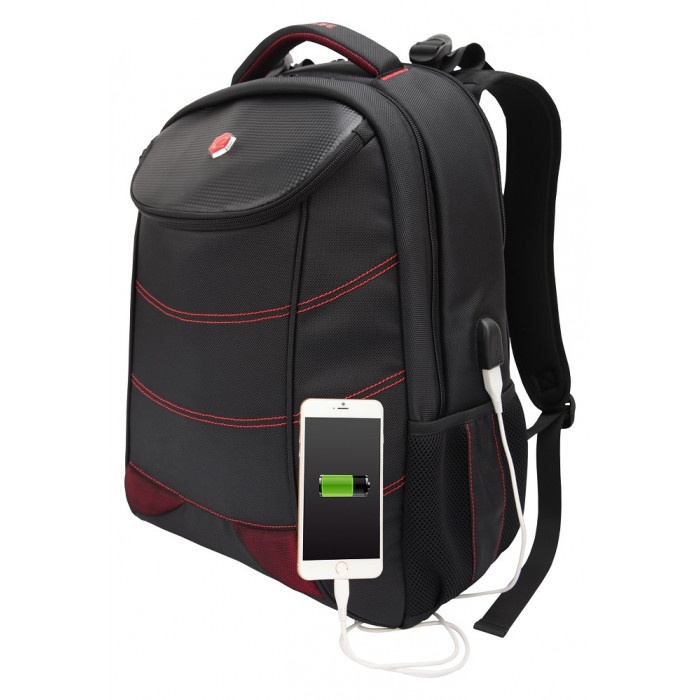 Rucsac Bestlife Gaming Snake Eye - negru/rosu-laptop 17 inch, compartiment anti-vibratie, charge USB - 2 | YEO