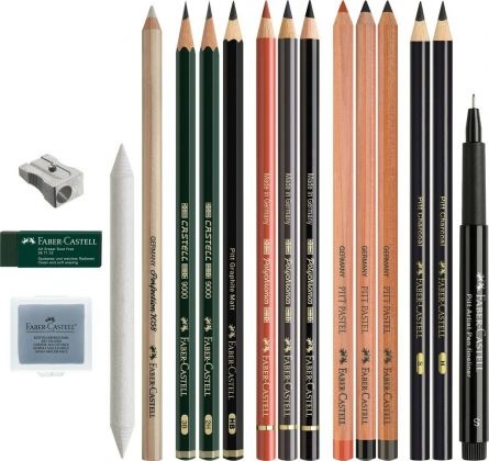 Set artă Faber-Castell Discovery Desen Uscat, 17 piese - 3 | YEO
