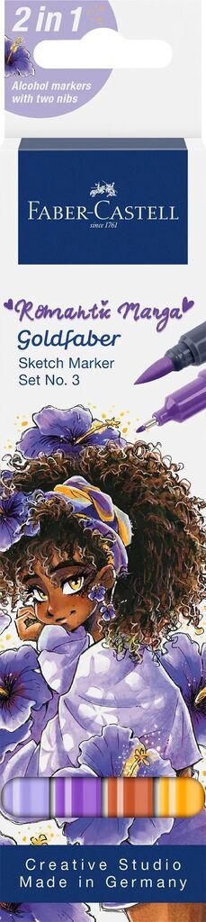 Set Faber-castell Romantic manga no.3, 4 bucati, sketch markere goldfaber