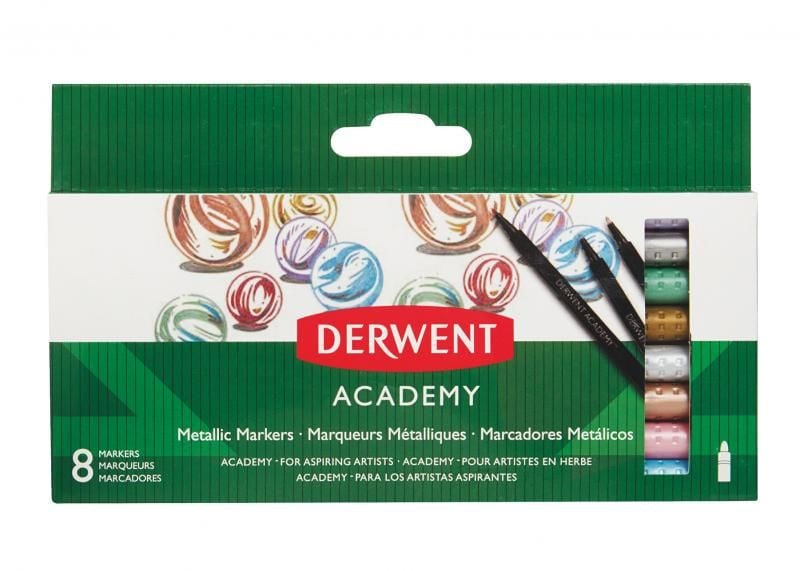 Set markere metalice Derwent Academy, 8 buc/set