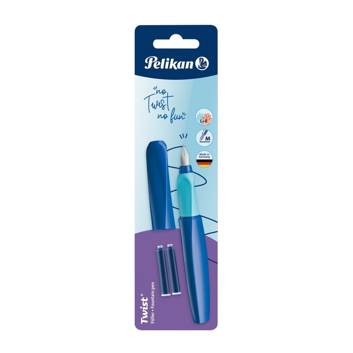 Stilou Pelikan Twist peniță M, blister - 1 | YEO