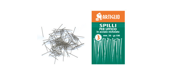 Ace cu gamalie, nichelate, 26mm lungime, 100gr./cutie, Artiglio