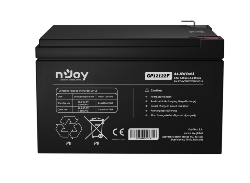 ACUMULATOR NJOY GP12122F 12V - 2 | YEO