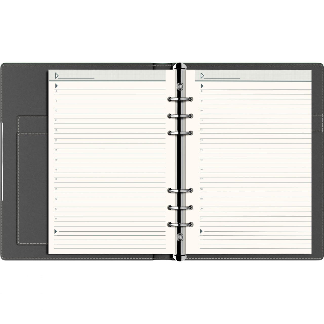 Agendă nedatată Precision Odesa Green, A5, 290 pagini, 80 g/mp, 6 inele - 1 | YEO