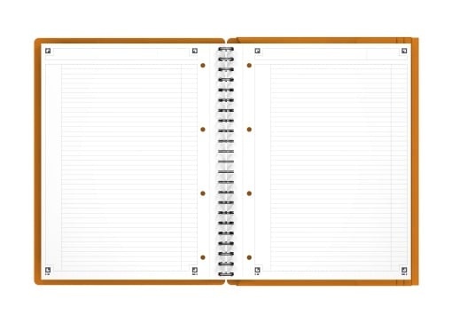Agendă Oxford Internațional Meeting Book, A4+ 80 file, hârtie Optik 90g/mp, spiră dublă, scribzee, dictando, culoare portocaliu - 2 | YEO