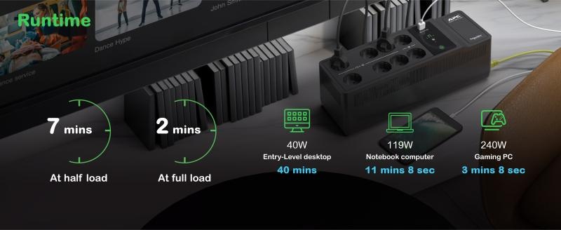 APC Back-UPS, 500VA/300W Floor/Wall - 3 | YEO