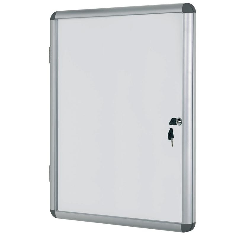 Avizier magnetic, 720x981 mm, cu cheiță, geam protector și ramă din aluminiu Bi-Office