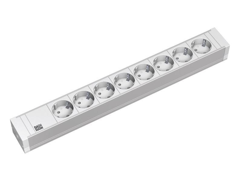 Bachmann IT PDU 8 x prize Schuko, in Schuko, 1U, impamantare, fara intrerupator, 2 metri, RAL 7035, - 2 | YEO