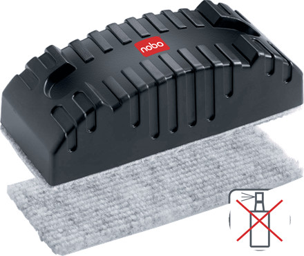 Burete pentru curățare table, magnetic, rezervă detașabilă, 1 rezervă inclusă, negru, NOBO