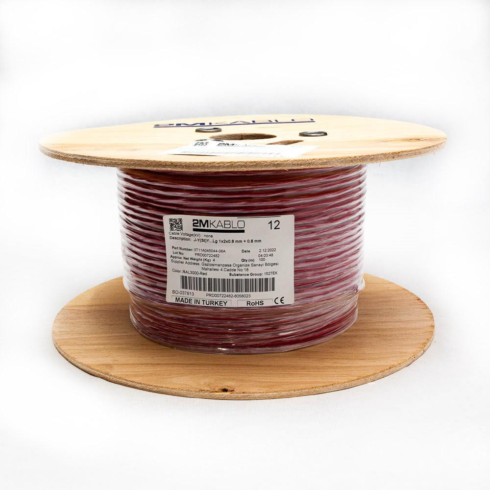 Cablu incendiu JY(St)YLg 1x2x0.8 mm ROSU - 1 | YEO