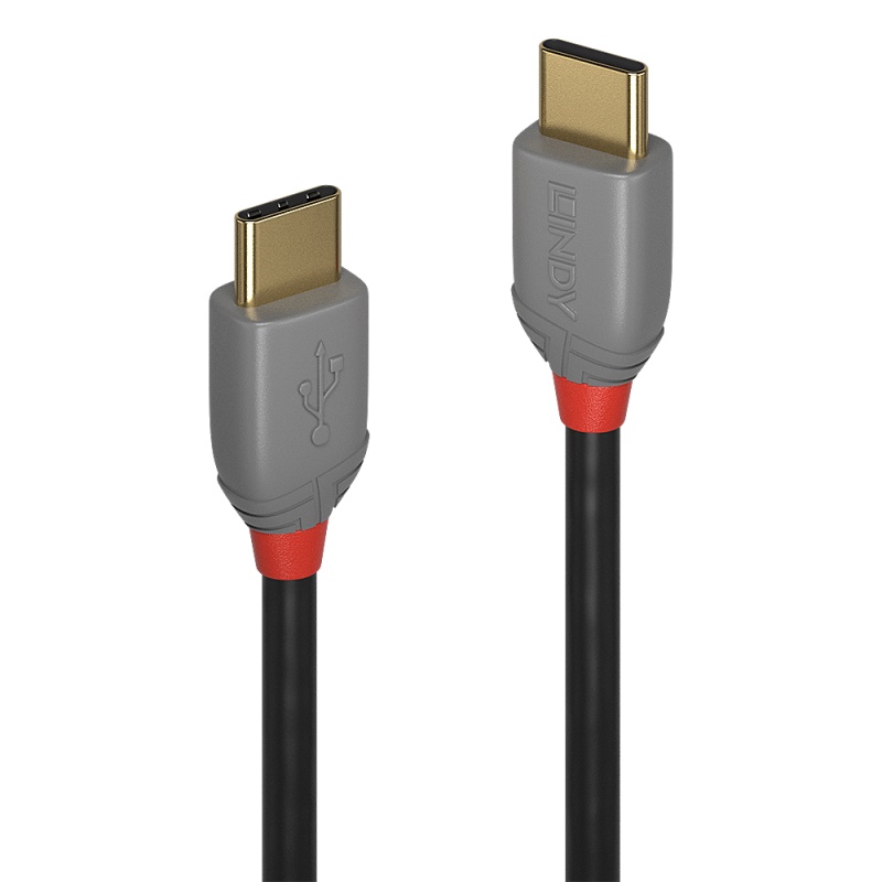 Cablu Lindy 2m USB 2.0 Type-C, Anthra - 1 | YEO