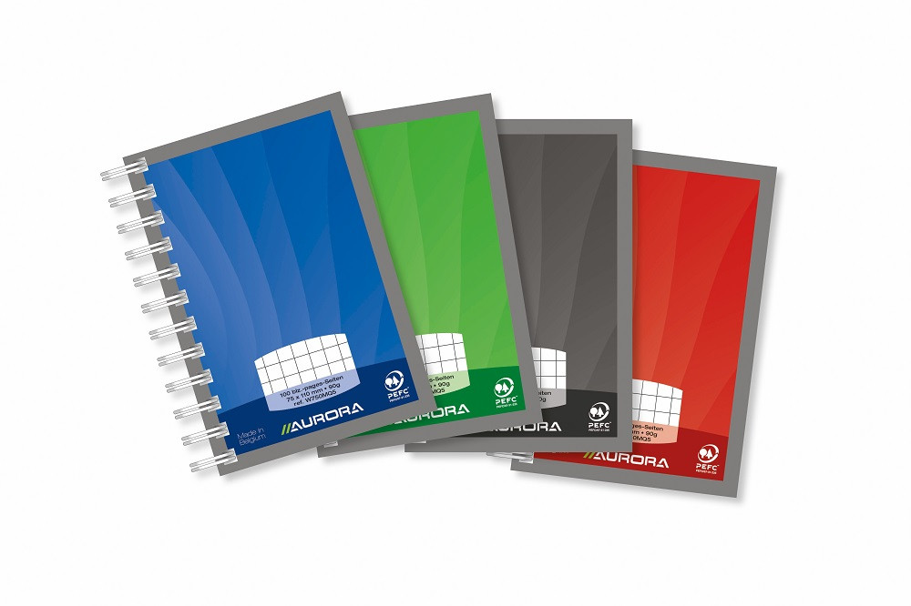 Caiet cu spirala, A7, 50 file - 90g/mp, coperti carton lucios, AURORA Mano - matematica