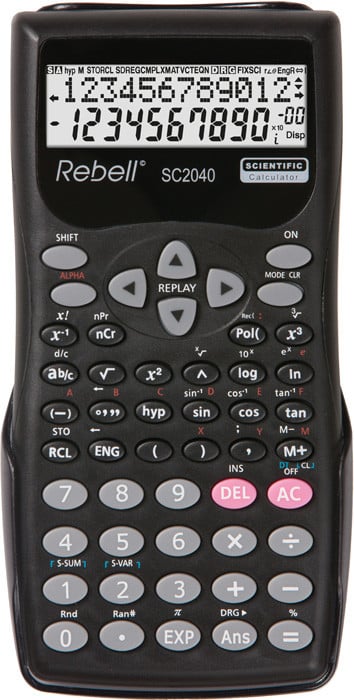 Calculator stiintific, 12 digits, 240 functii, 155 x 70 x 18 mm, Rebell - negru