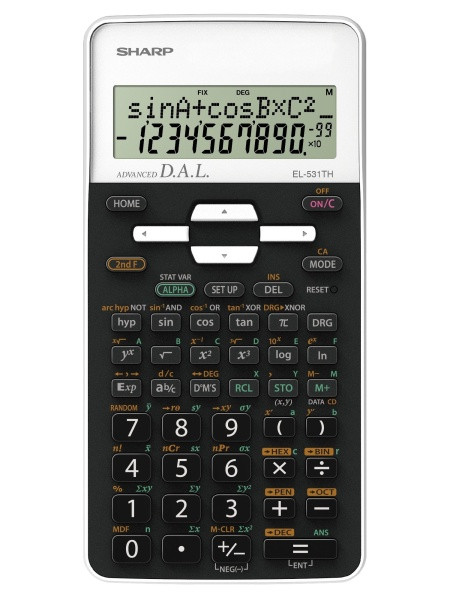 Calculator stiintific, 12 digits, 273 functii, 161x80x15 mm, SHARP EL-531THBWH - negru/alb
