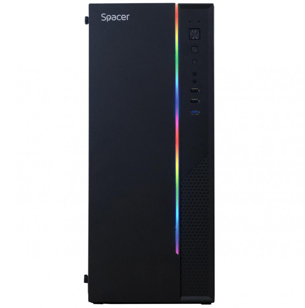Carcasa Spacer office, Middle Tower, ATX, sursa 300W, 1 x fan, USB 2.0 x 2, USB 3.0 x 1, PSU shroud, - 1 | YEO