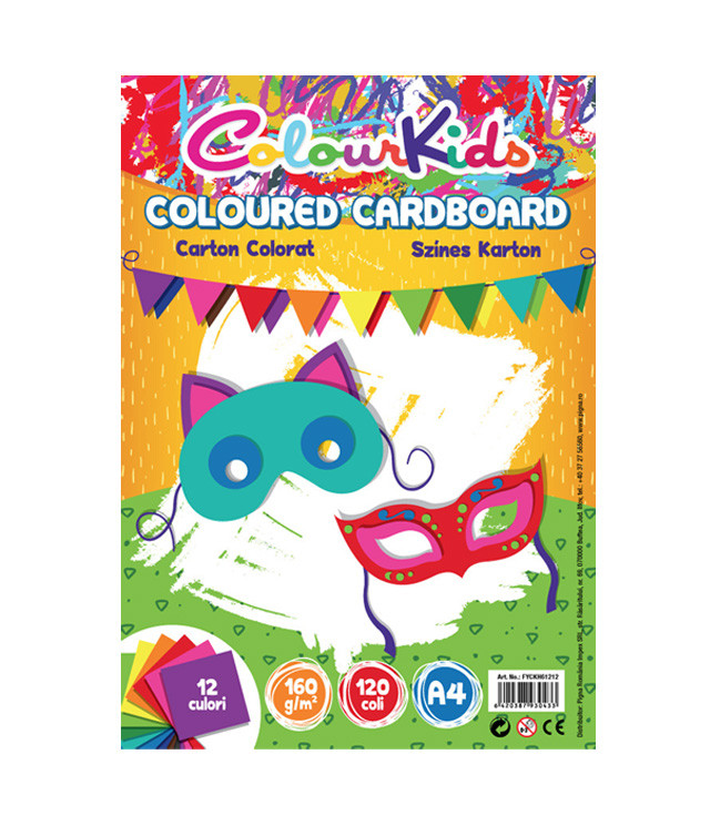 Carton Color Colour KIDS A4 160gr 120 coli 12 culori