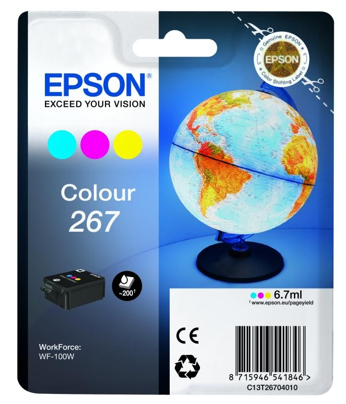 Cartus cerneala Epson 267 color, singlepack,pentru WorkForce WF-100W. - 1 | YEO