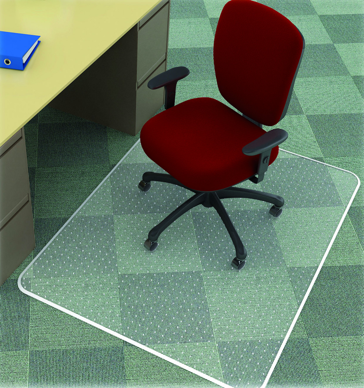 Covoras PVC transparent, protectie mocheta, 150 x 120cm - forma dreptunghiulara, Q-Connect