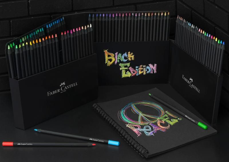 Creioane colorate, 100 culori, Black edition, Faber-castell - 2 | YEO