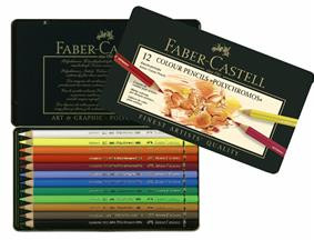 Creioane Colorate Polychromos 12 Culori Cutie Metal Faber-Castell - 1 | YEO