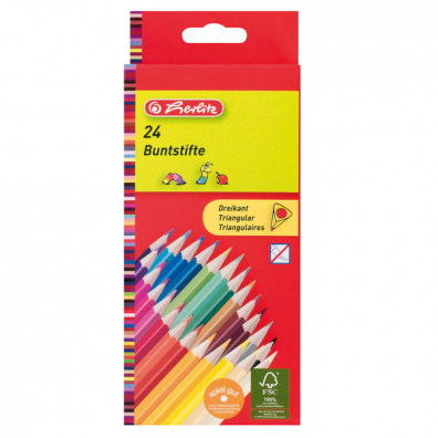 Creioane colorate triunghiulare 24/set Herlitz