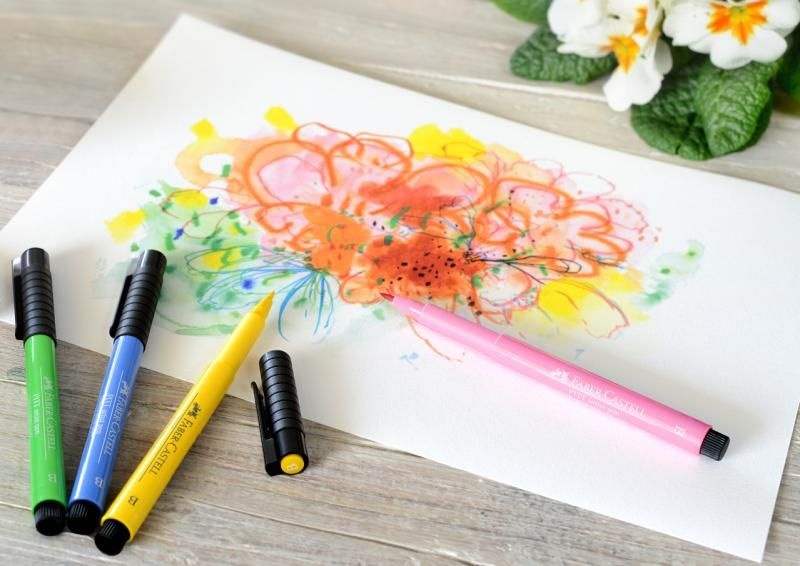 Cutie 12 culori Faber-Castell Pitt Artist Pen, nuanțe basic - 3 | YEO