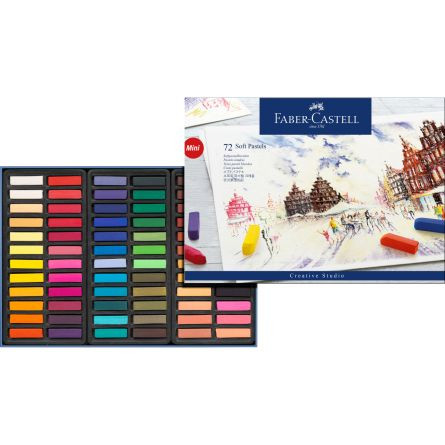 Cutie creioane pastel Faber-Castell Soft Mini, 72 culori