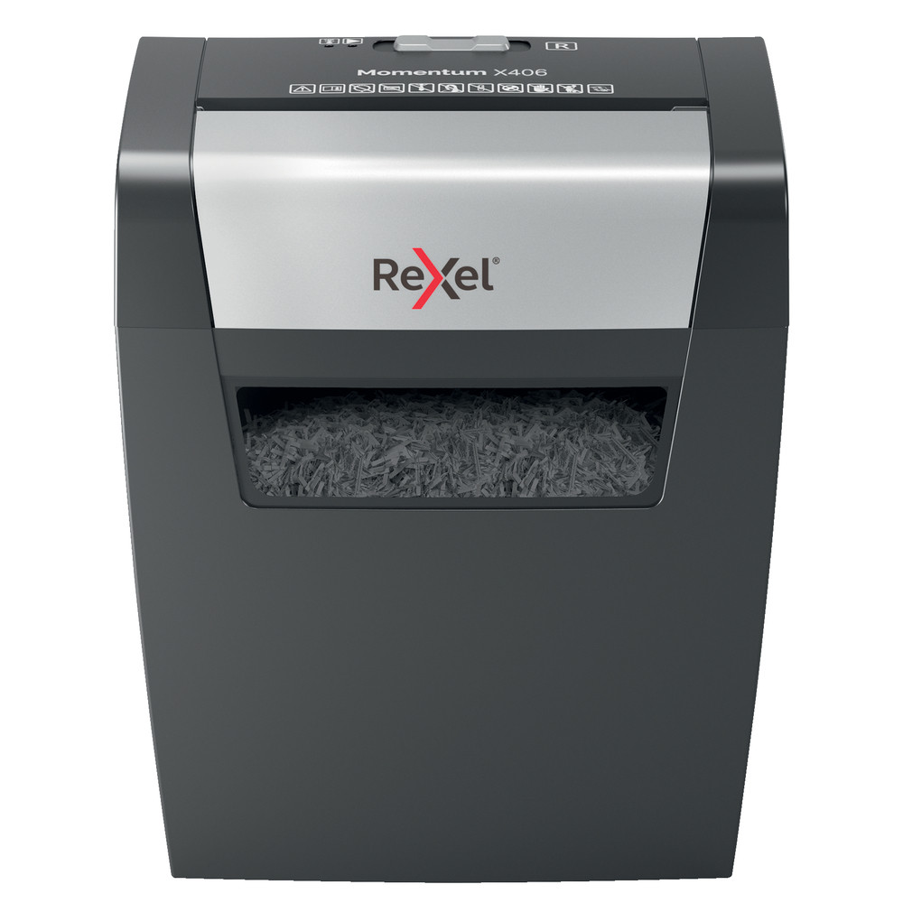 Distrugator documente REXEL MOMENTUM X312, 12 coli, P3, cross-cut (confeti) - 1 | YEO