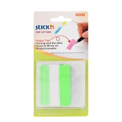 Film index autoadeziv cu tab din hartie, 38 x 50mm, 10 file/set, Stick