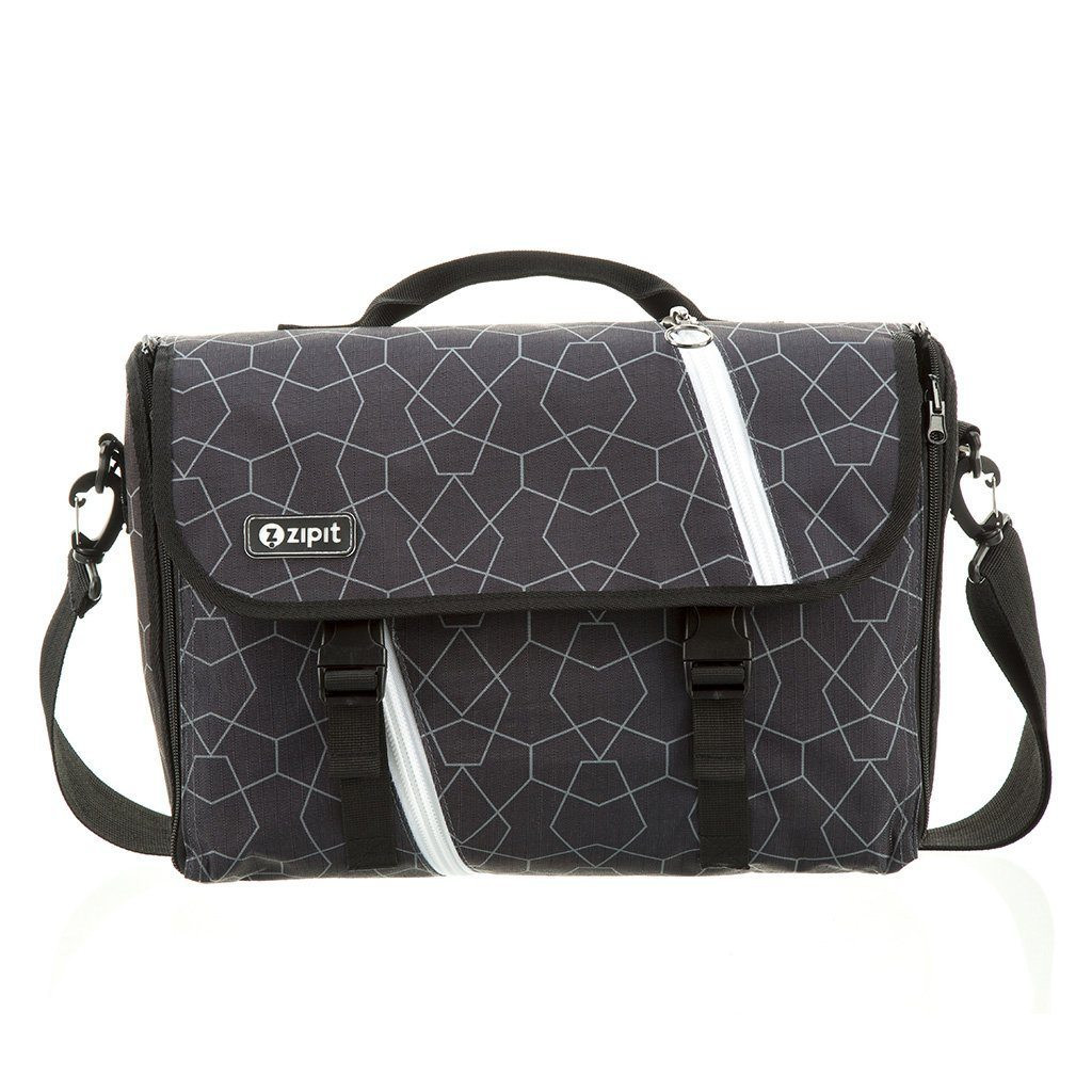 Geanta reversibila ZIPIT, cu husa laptop 14 inch - forme geometrice