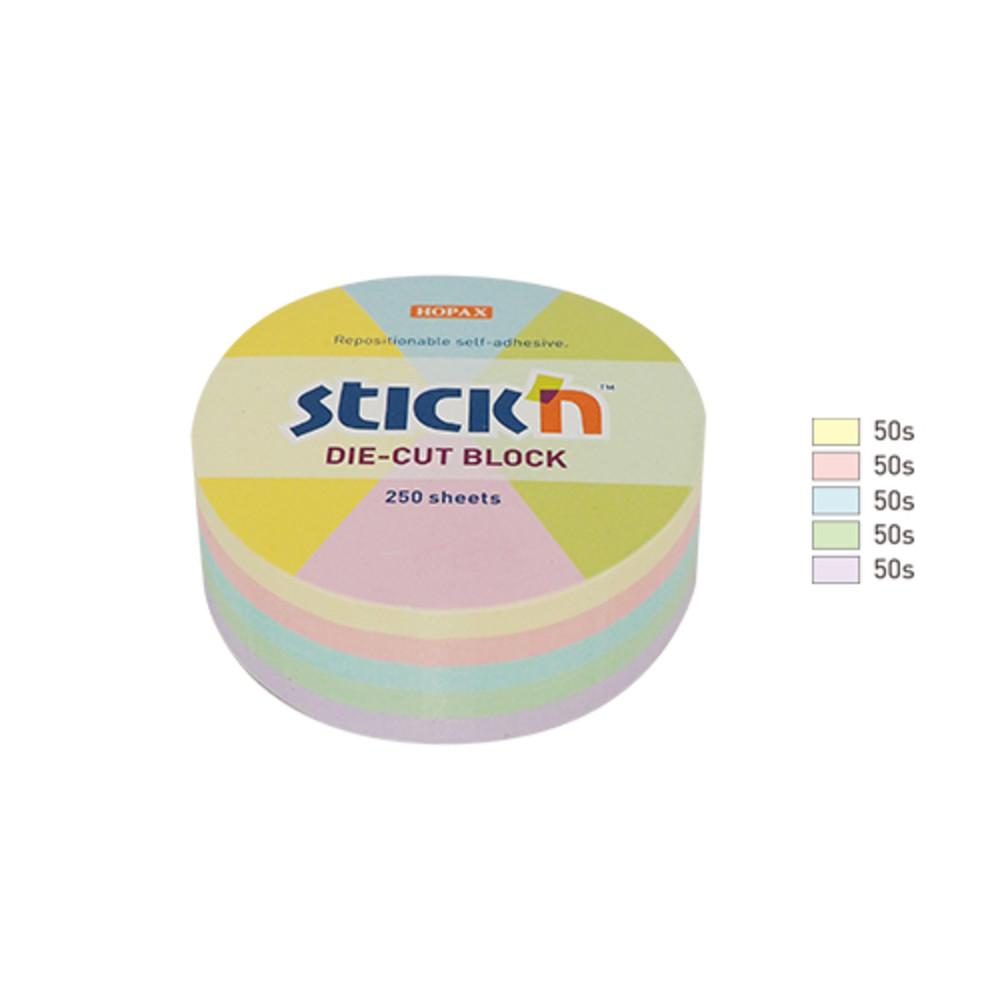 Notes autoadeziv Die-Cut - cerc, 67 x 67 mm, 250 file, Stick