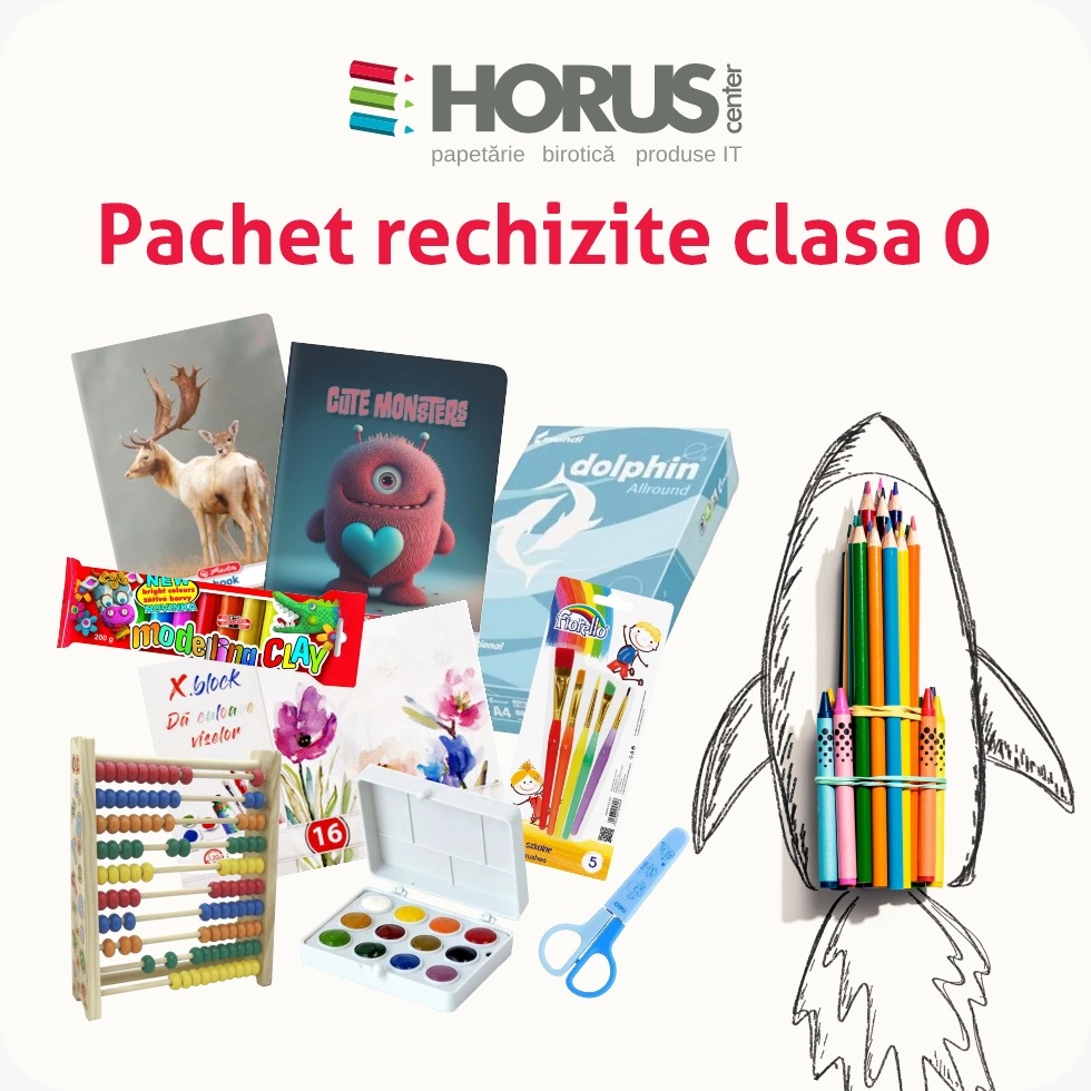 Pachet rechizite școlare, set complet, 24 piese, pentru Clasa 0