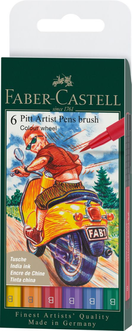 PITT ARTIST PEN SET 6 BUC CULORI DE BAZA 2022 FABER-CASTELL