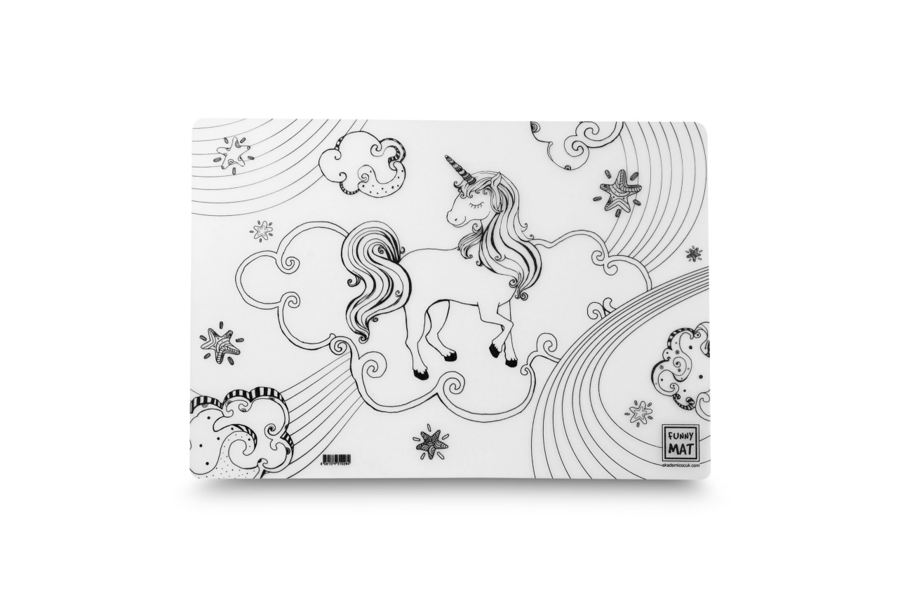 Plansa Funny Mat - Unicorn + cadou set instrumente de colorat