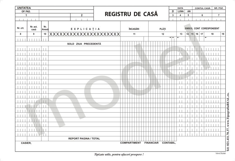 Registru de casă offset A4, 55 g/mp, 100 file