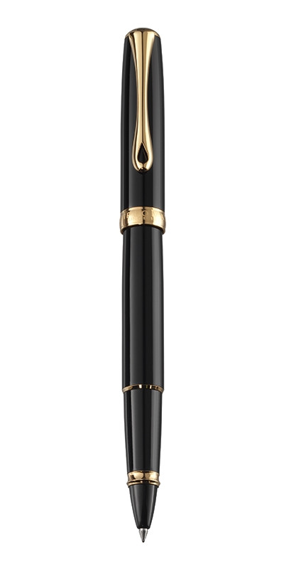 Roller Diplomat Excellence, corp metalic lăcuit, negru, accesorii aurii - 1 | YEO