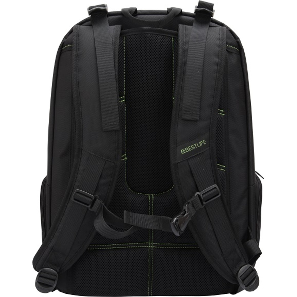 Rucsac BESTLIFE Gaming Assailant - negru/verde - laptop 17 inch, compartiment anti-vibratie, charge - 3 | YEO