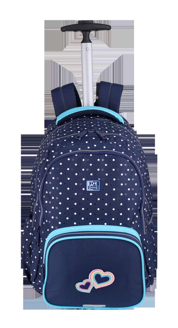 Rucsac Oxford Trolley Dots, 3 compartimente, 29 x 44 x 22 cm, 28 l, buzunar frontal cu fermoar, buzunare laterale, buzunar exterior ascuns c...
