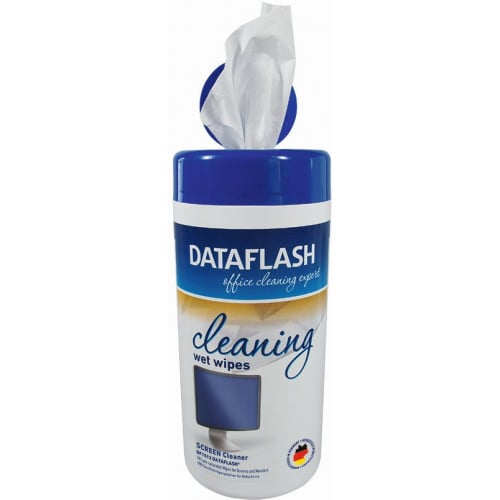 Șervețele umede pentru curățare monitoare TFT/LCD Data Flash, 100/tub,