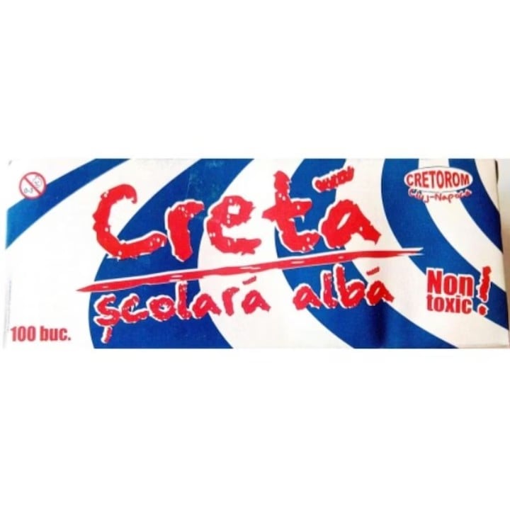 Set 100 Buc Creta Scolara Cretorom, Culoare Alb