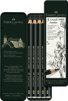 Set 5 Buc Creion Grafit Castell 9000 Jumbo Faber-Castell - 1 | YEO