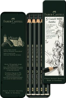 Set creioane grafit Faber-Castell 9000 Jumbo. 5 buc/set - 1 | YEO
