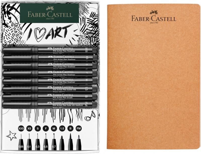 Set Faber-castell Pitt artist pen sketching 8 bucati + sketchbook - 2 | YEO